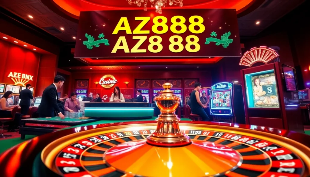 AZ888 showcases a thrilling roulette game, filled with excitement and winning opportunities.